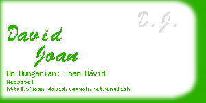david joan business card